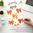 thumbnail image 5 of ALAZA Plastic Clipboard A4 Letter Size Decorative Clipboards for Students Women Men 9" x 12.5" Orange Bows, 5 of 6
