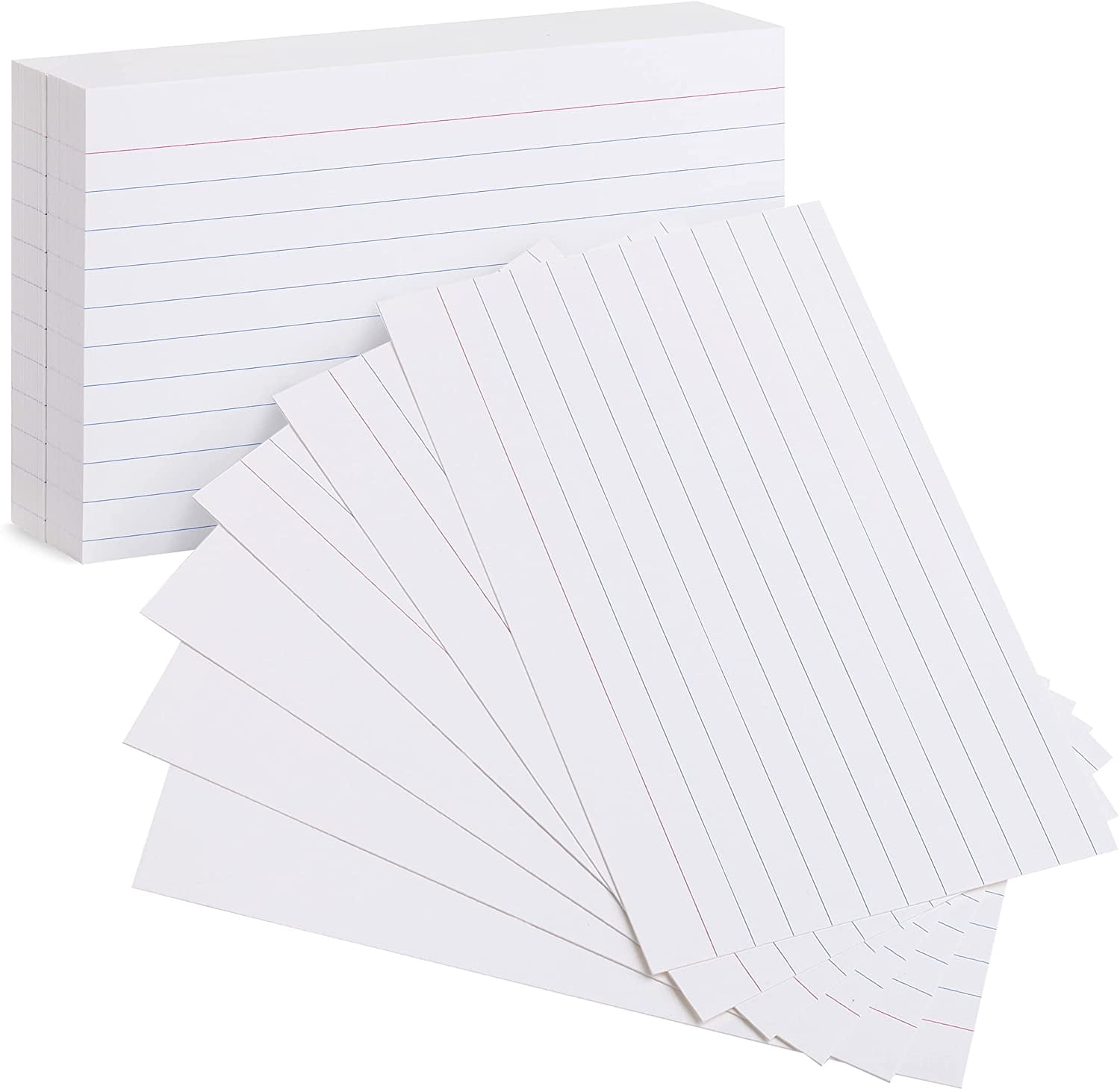 AmazonBasics Heavy Weight Ruled Lined Index Cards White 3x5 Inch Card 100-count for sale online 