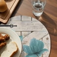 thumbnail image 3 of Watercolor Flowers Round 15 Inch Placemats Set of 4, Vintage Tulips Floral Barn Doors Wood Grain HeatResistant Non Slip Place Mats for Dining Table, Wipeable Kitchen Table Mats for Housewarming, 3 of 9