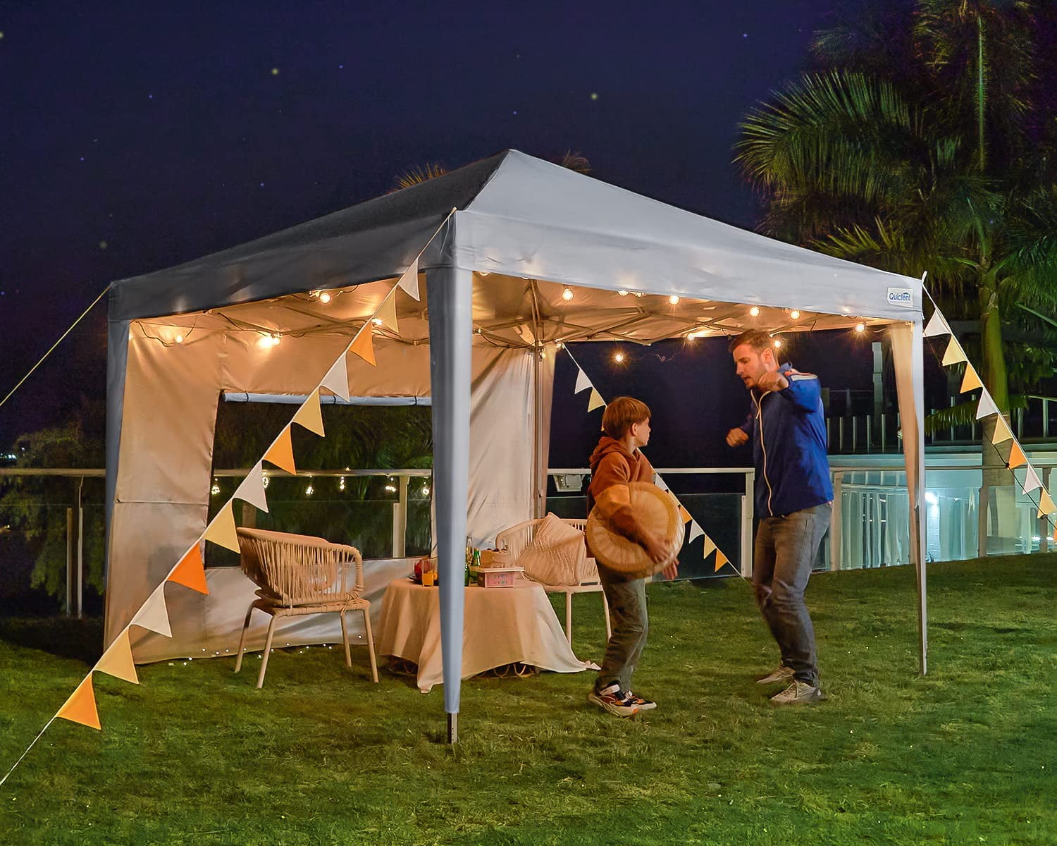 Quictent 10x10 EZ Pop Up Canopy Tent with Mesh Windows