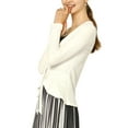thumbnail image 4 of INSPIRE CHIC Cardigan en Tricot à Nouer à l'Avant pour Femme, Manches Longues, Ourlet à Volants, Ouvert, S Blanc, 4 of 8