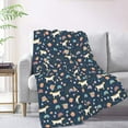thumbnail image 2 of XMXT Throw Blankets, Cartoon Dog Blue Background Bed Blanket for Bedroom Sofa, 50 x 70 inches, 2 of 9