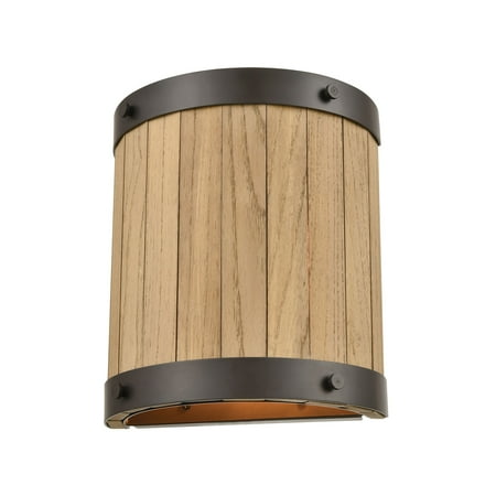 

Elk Home Wooden Barrel 10 High 2-Light Sconce - Oil Rubbed Bronze