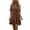 Coffee, variant on Plus Size Spring Clothes for Women V-Neck Leisure Cocktail-Length Solid Smock Cotton Linen Fabric Skin-Friendly Breathable Dress Button Eyelet Design Chest Front Minimalist Women Dresses
