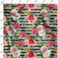 thumbnail image 3 of Soimoi Jaune Rayonne Tissu Rayé & Grandiflora Roses Floral Décor Tissu Imprimé Yard 42 Pouces de Large, 3 of 4