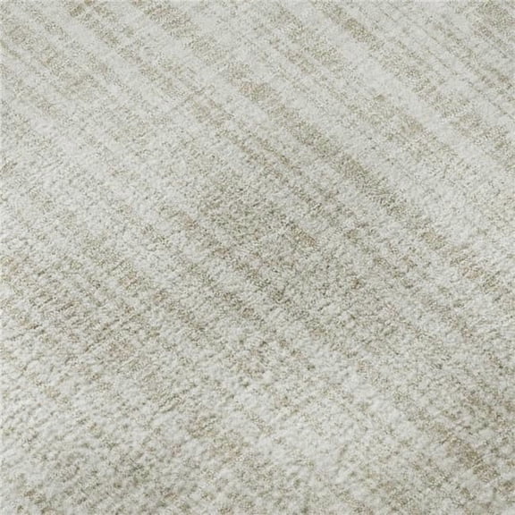 HomeRoots 663832 8 x 10 ft. Ivory & Beige Striped Transitional Washable Machine Made Rectangle Area Rug with UV Protection