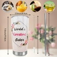thumbnail image 3 of Sister Tumbler Cup With Straw and Lid, 20oz Stainless Steel Tumbler, Best Sister Birthday/Christmas Gifts from Sister Coffee Mug Cup, 3 of 6