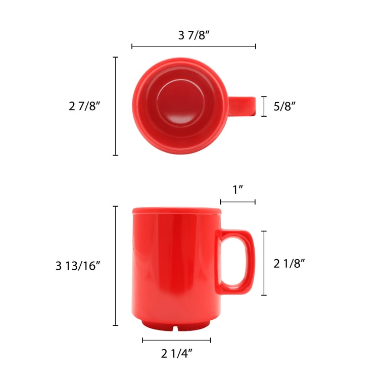 Excellante Color Pure Red melamine dinnerware collection 8 oz mug, comes in  dozen - Walmart.com