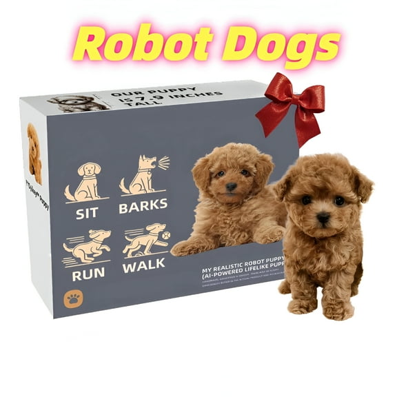 BESTSKY New Robot Dog, My Realistic Robot Puppy, Robot Dogs That Act Like A Real Dog - Cute, Walking, Barking, Tail Wagging, Interactive Electronic Pet Plush Toy, Christmas Gifts
