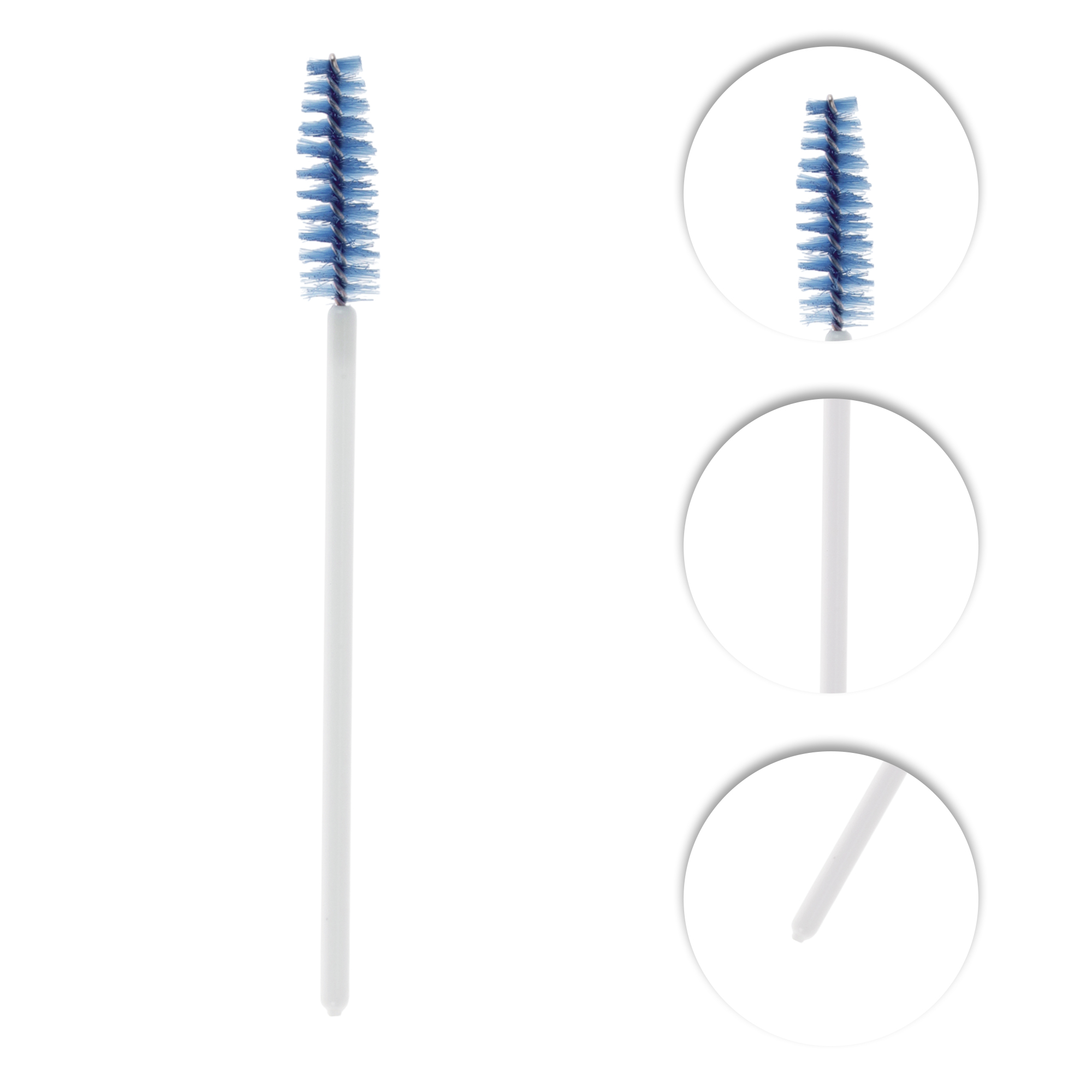 Unique Bargains Convenient Eyebrows Brushes for Travel 50 Pcs White, Blue