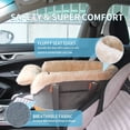 thumbnail image 3 of Center Console Dog Car Seat for Small Dogs & Cats, Elevated Plush Pet Car Seat with Safety Leash, Washable Carrier, Fits Front Vehicle Console (Up to 10 lbs, Cream White), 3 of 7
