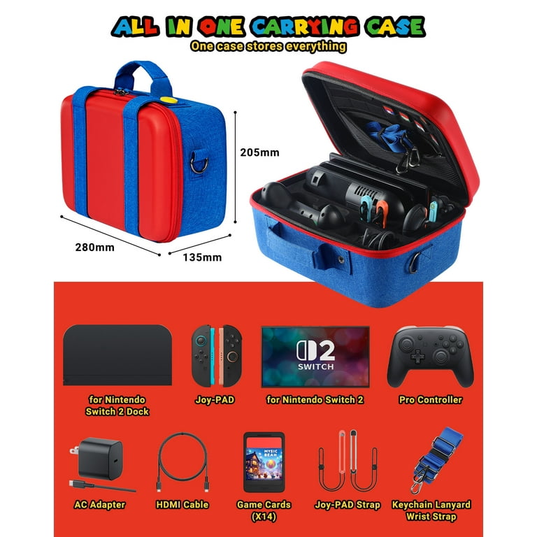 FUNLAB Switch 2 Carrying Case for Nintendo, Switch Pro Controller