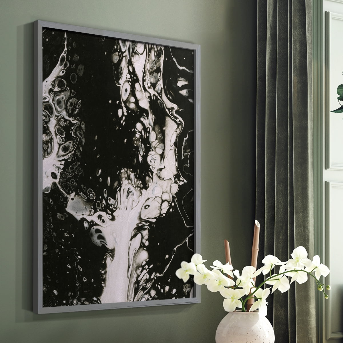 C37 Framed Print in Gray Solid Wood Framed Print No Nail Hanging
