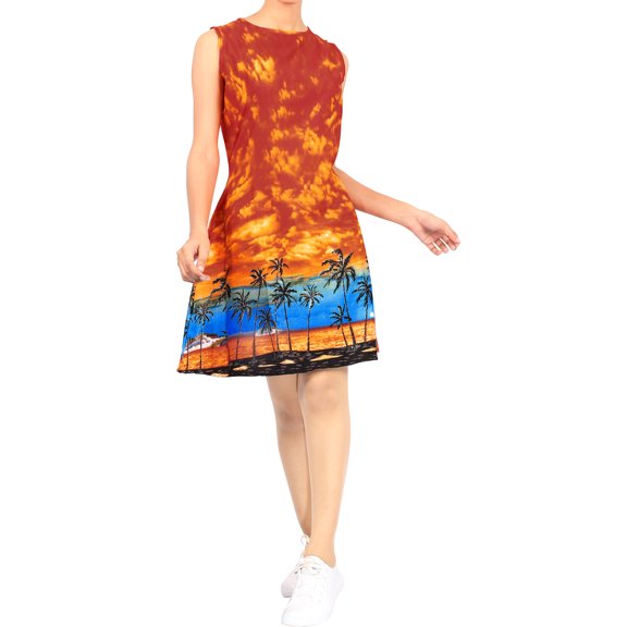 HAPPY BAY Women's Beachwear Swimsuit Coverups Summer Swim Beach Dress Cover ups for Swimwear Women Loose Bathing Suit 0-2 Apricot, Palm Tree