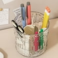 thumbnail image 4 of Meiiso Grey Rotating Pen Holder - 5-Section Desk Organizer for Cosmetics, Large Inventory Clearance Flash Purchase, 4 of 9
