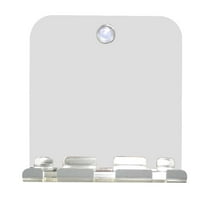 GAXIRE Bathroom Shaving Mirror Square Anti-Fog 1Pack Silver