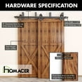 thumbnail image 5 of Homacer Black Rustic Double Track U-Shape Bypass Sliding Barn Door Hardware Kit, for Two/Double Doors, 11ft Long Flat Track, Diamond Design Roller, Heavy Duty, for Interior & Exterior Use, 5 of 6