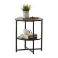 thumbnail image 4 of IVV 2-Tier Round Side Table w/ Black Metal Frame and MDF Shelf, Modern Accent End Table for Living Room, Bedroom, Balcony, Patio, 4 of 7