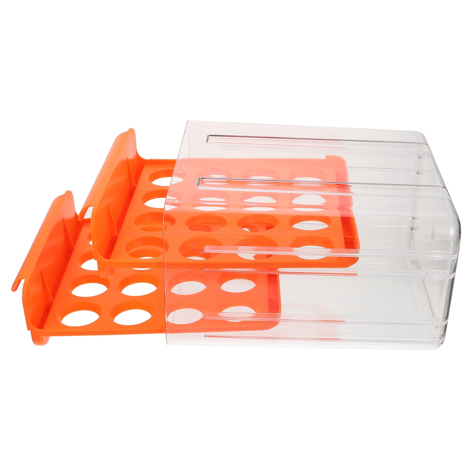 LABSERRON Orange Refrigerator Egg Storage Box Stable Compact Space Saving Egg Organizer