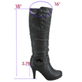 thumbnail image 2 of Women's Heeled Knee High Platform Side Zip Buckle Casual Dress Fashion Boots Shoes ( Gray, 5), 2 of 5