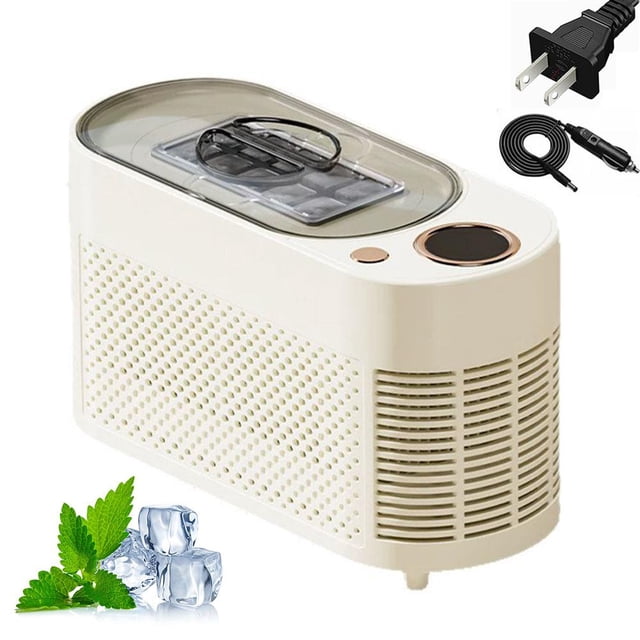 Portable Ice Maker, Mini Ice Maker Machine with Dual Power & 12V Car Compatibility, Fast Iced Production in 15 Minutes for Home, Office, Camping, RV, Travel, Include Instruction Manual