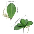 thumbnail image 2 of Uxcell Hojas de Orquídea Falsas de 4.4 pulgadas Tacto Real 5 Pétalos Hoja de Phalaenopsis Artificial Rama de Planta 2 Paquete Verde, 2 of 7