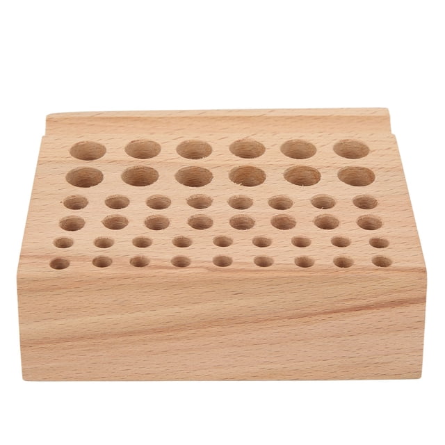 Portaherramientas para manualidades de cuero, 46 agujeros, madera fuerte, diseño razonable, soporte para herramientas de perforación de madera