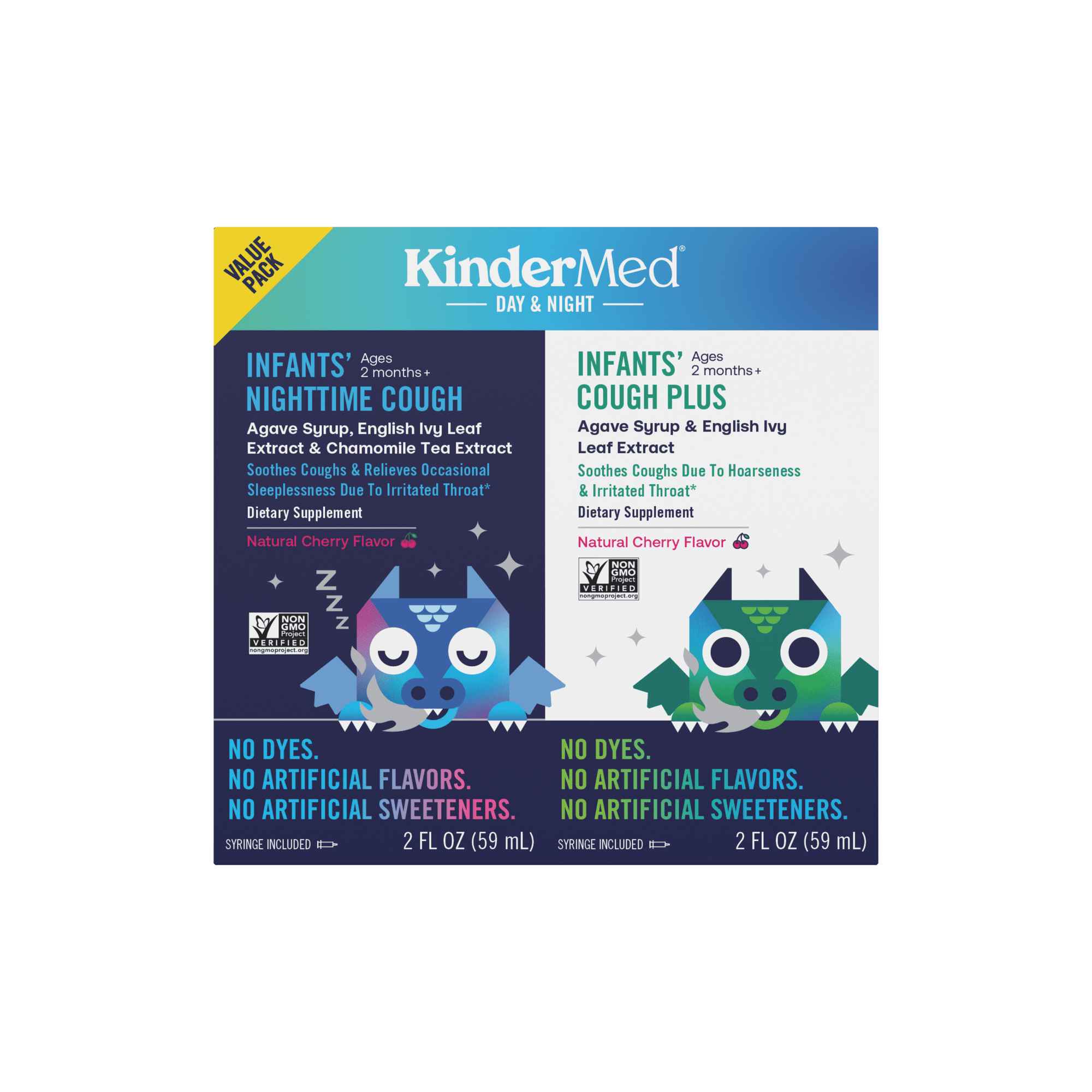KinderMed Infants' Daytime Nighttime Cough Combo Pack