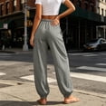 thumbnail image 7 of Women's Summer Harem Pants Casual Elastic Waist Flowy Loose Fit Yoga Pants Drawstring Lightweight Loungewear Jogger Pants Gray M, 7 of 7