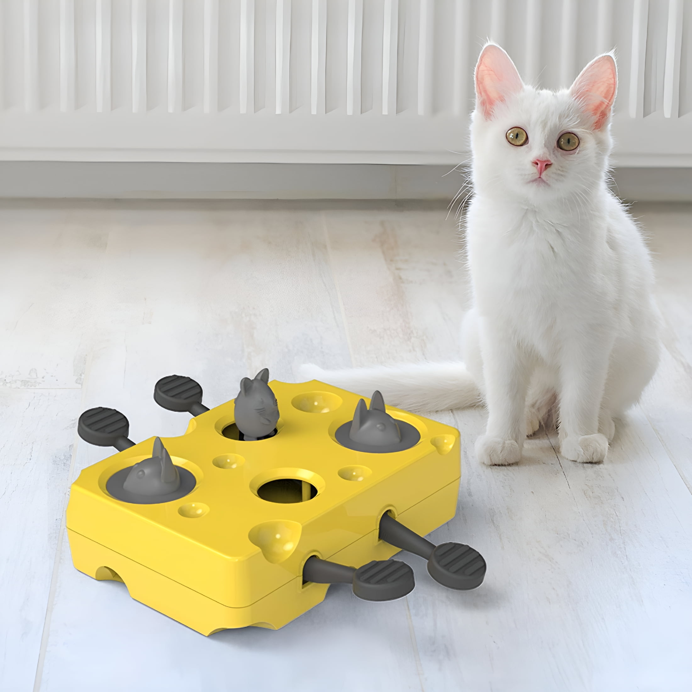 BESTSKY Interactive Treat Puzzle Cat Toy, Cat Treat Food Dispenser Toy, Funny Slow Eating Puzzle Feeder for Indoor Cats Pet Training