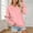 Pink, variant on Women's V Neck Pullover Sweatshirt Soft Long Sleeve Casual Tops For Daily Wear And Sports Comfortable Loose Fit Winter Clothing With Pockets Lady Tunic Tee Shirt Hoodie Women Three Quarter Sleeve