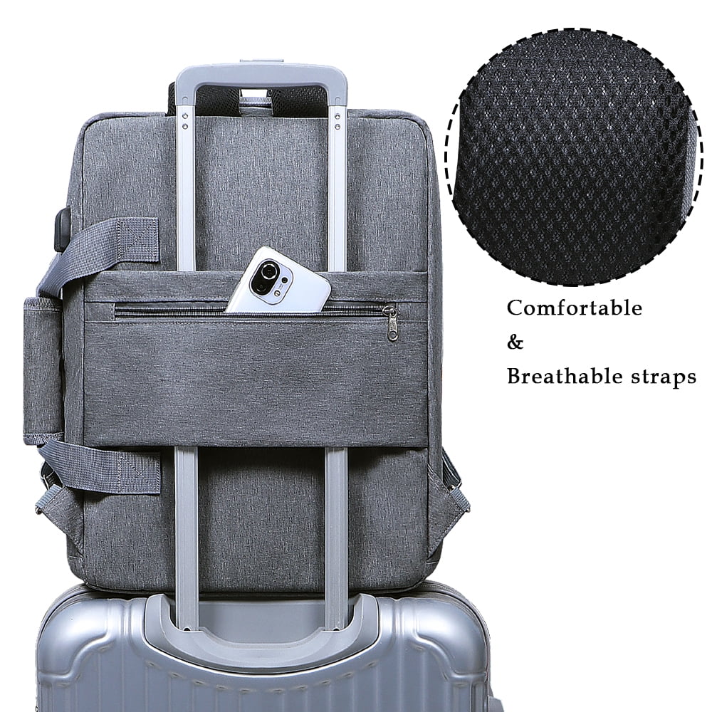 Baby Diaper Backpack - Large Capacity Waterproof Nappy Bag with Insulated Pockets and 14-inch Laptop Compartment, Large Daypack Business Weekender Luggage Backpack for Momm Dad （Grey)