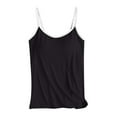 thumbnail image 6 of Women's Color Block Camisole Built In Bra Plus Size Sexy Lingerie, Contrast Tank Top Fixed Padding, Wireless Base Layer Undershirt, Stretchy Sleep Vest, 6 of 6
