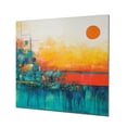thumbnail image 2 of Designart "Minimalist Sunset in Blue and Orange II" Abstract Wall Art - Modern Orange Abstract Minimalism Bedroom Canvas Wall Art, 2 of 6