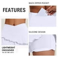 thumbnail image 7 of UoCefik Womens Tennis Skirt Crossover Golf Skorts Skirts Lightweight Athletic Skirt with 3 Pockets Workout Pickleball White M, 7 of 7