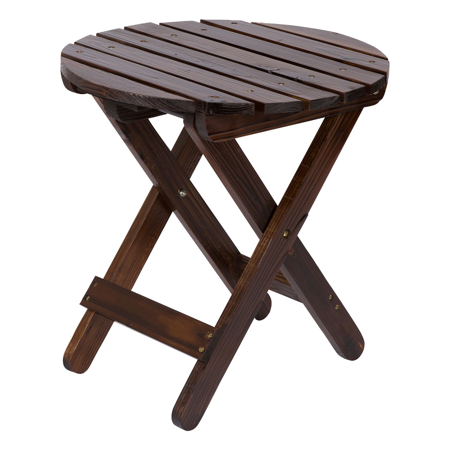 Shine Company Cedar Wood Round Adirondack Folding Side Table - Walmart.com