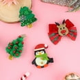 thumbnail image 2 of Injueey Clip de pelo de Navidad Clips laterales de acero inoxidable Pajarita de colores Pasador de árbol de Navidad Bayas rojas Copo de nieve Kits de decoración para fiestas Pingüino, 2 of 6