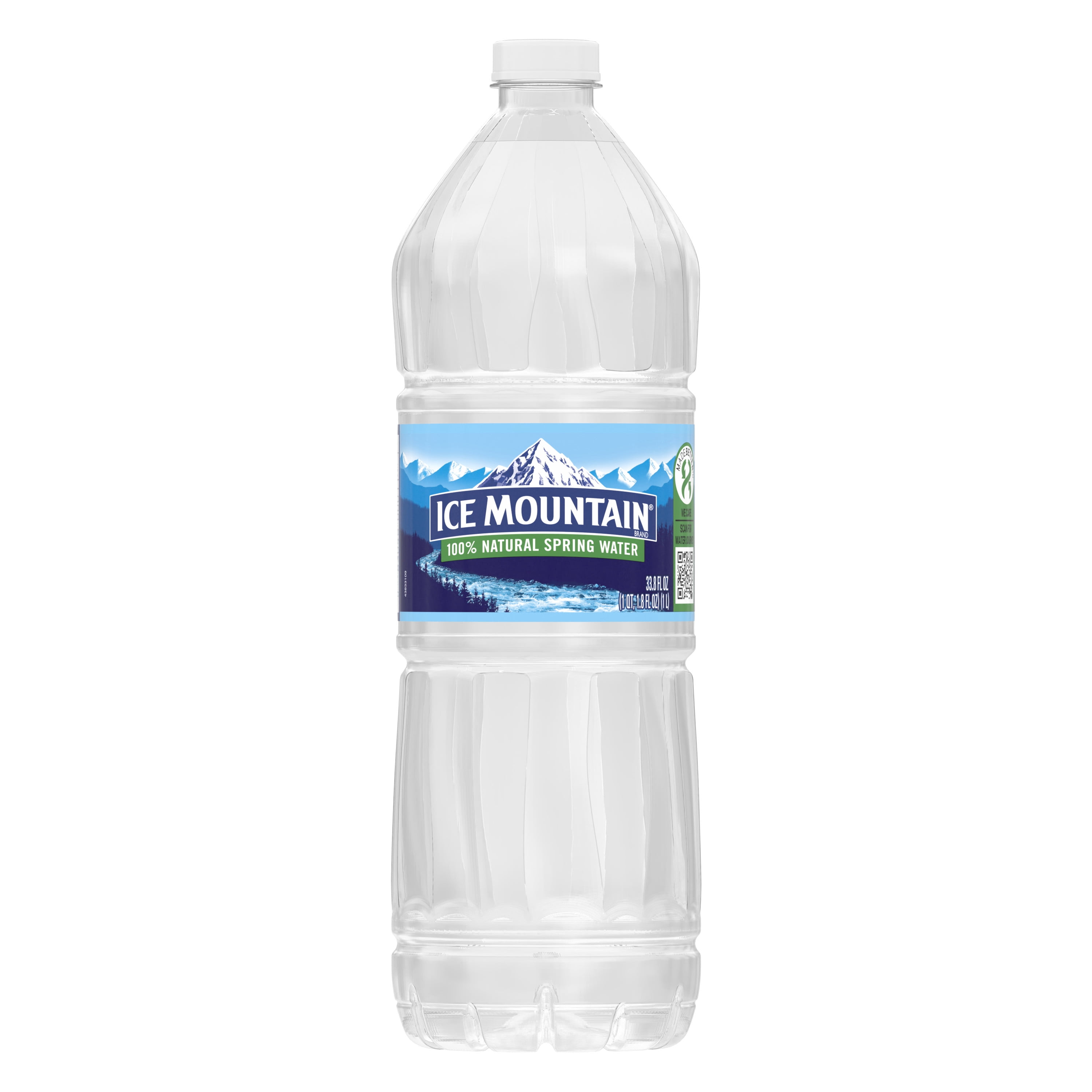 ICE MOUNTAIN Brand 100 Natural Spring Water, 33.8ounce plastic bottle