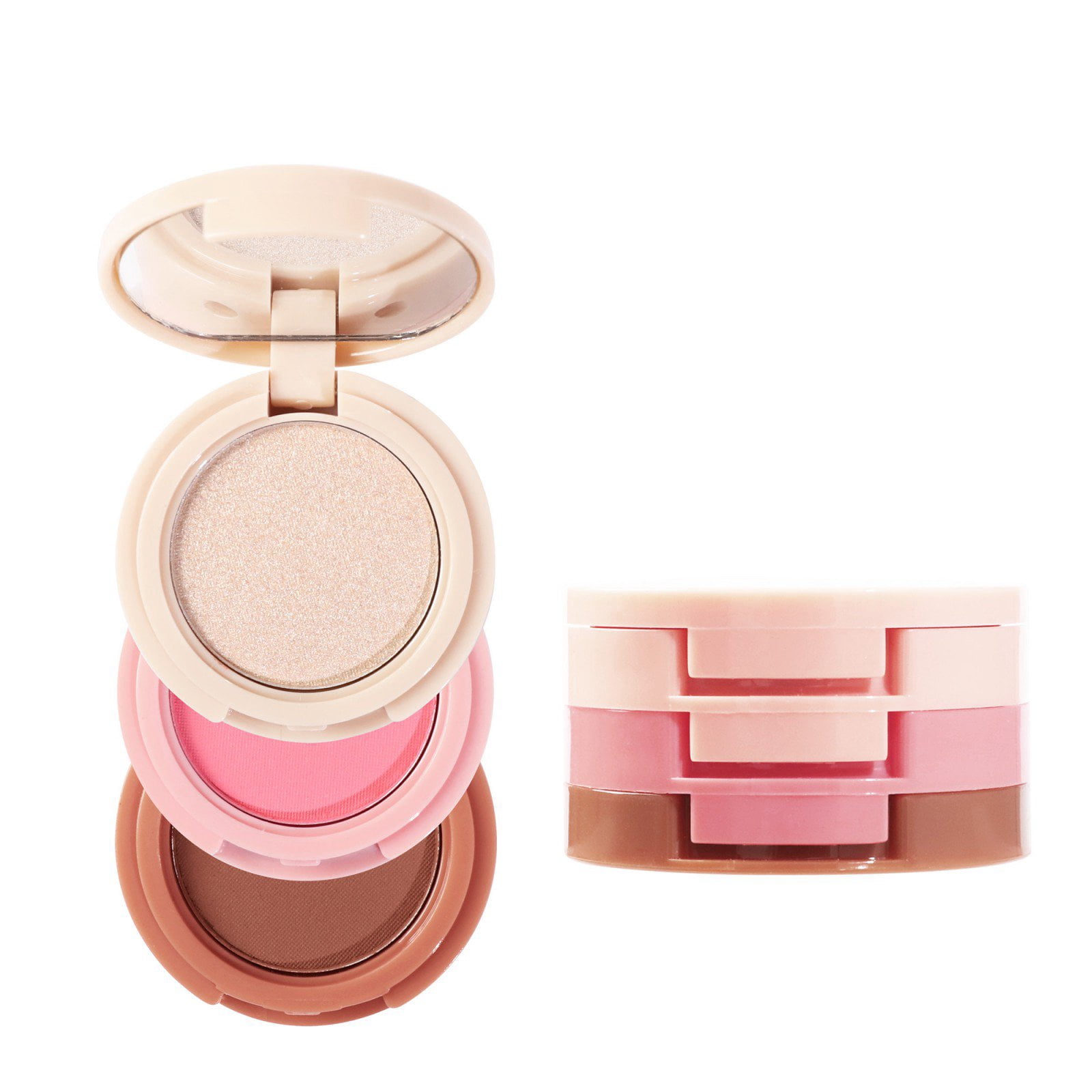 Erinde 3-in-1 Gesichtspalette – Highlighter, Bronzer & Blush In Matte/shimmer, Kompakt Mit Spiegel, Tierversuchsfrei