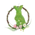 thumbnail image 2 of Conejito verde de Pascua, decoración de primavera hecha a mano para la puerta de entrada y el porche. Sesión, 2 of 9