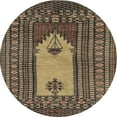 thumbnail image 1 of Ahgly Company Machine Washable Indoor Round Abstract Bakers Brown Area Rugs, 3' Round, 1 of 7