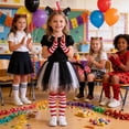 thumbnail image 7 of 6PCS Cat Costume for Kids Girls, Cat Ear Hat Headband Tutu Bowtie Cat Tail and Striped Socks Gloves Set for Reading Week Halloween Birthday and Cosplay Prty, 7 of 7