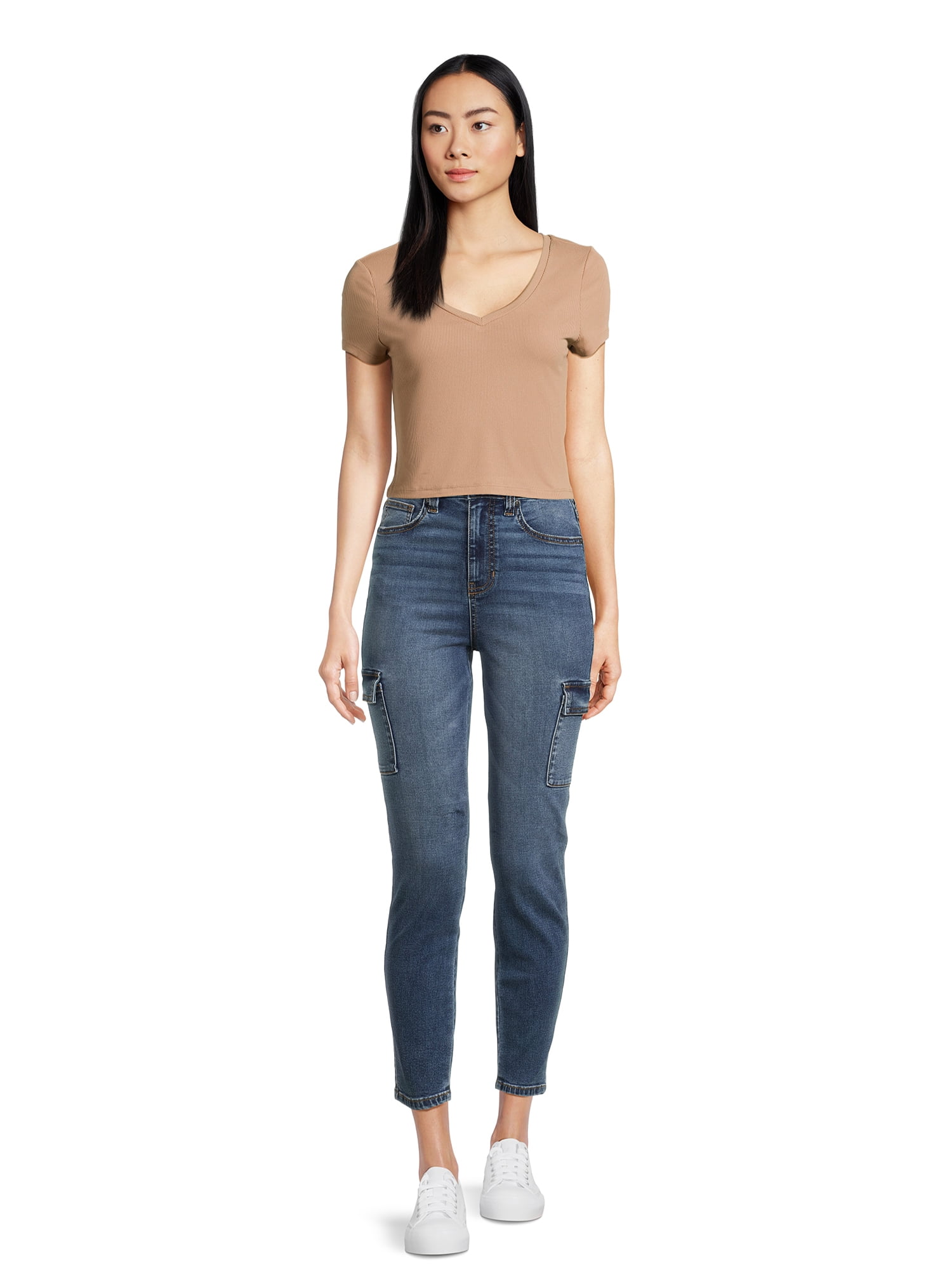 No Boundaries Juniors V-Neck Rib Tee