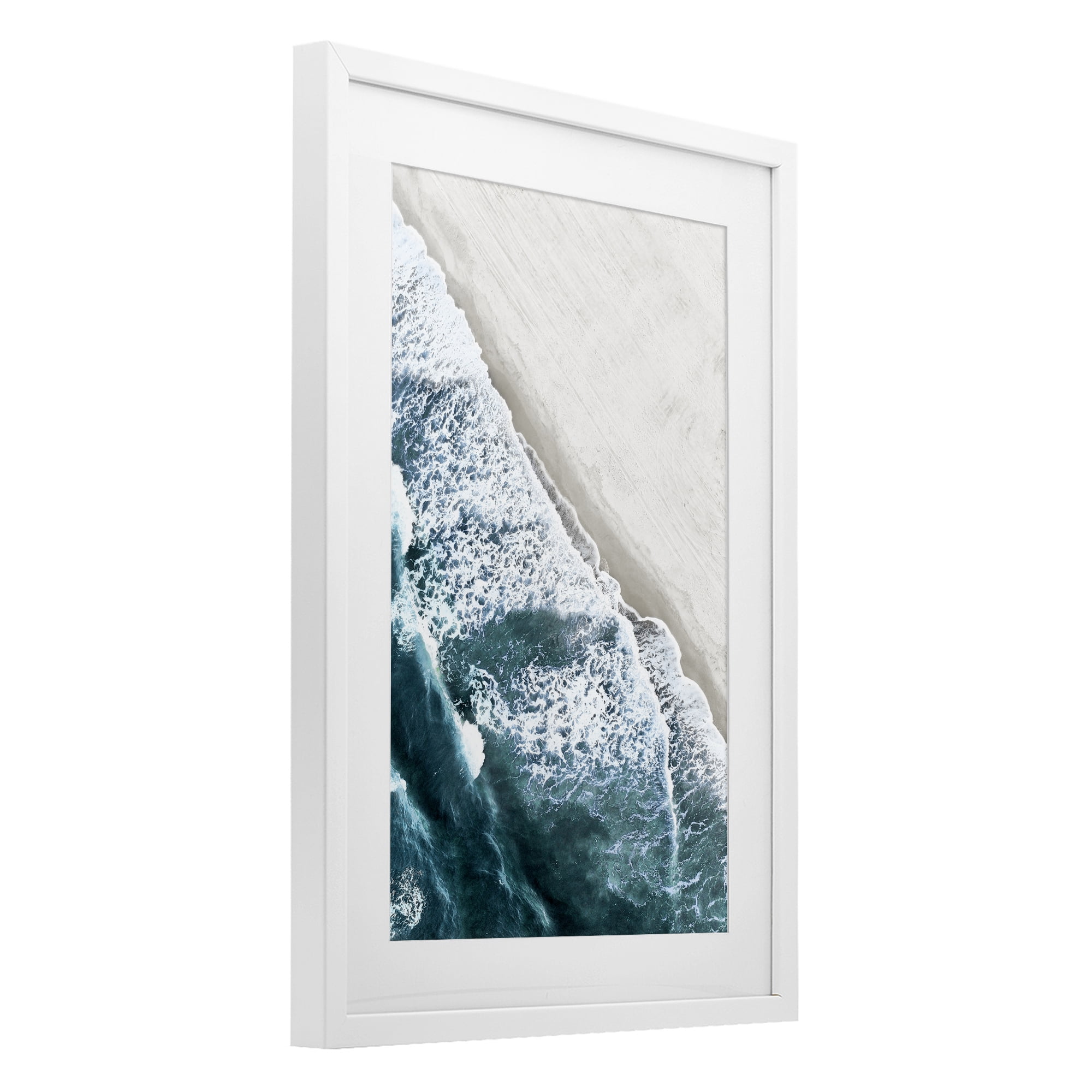 Stupell Industries Corolla Beach Breezy Shoreline White Framed Print Under Glass, design by Natalie Carpentieri