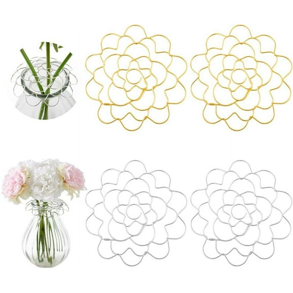 4 pcs Flower Arrangement Holder 2 Colors Wire Flower Arranging Tool Flower Frog Stainless Steel Flower Lid Arranger
