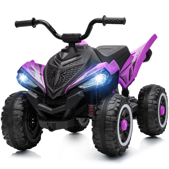 Hikiddo 24V ATV Kids 4 Wheeler, Spider Electric Four Wheeler for Kids Ride on Toy, 16" Extended Seat - Purple