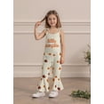 thumbnail image 4 of Miaouyo Toddler Baby Girls Halloween Flare Pants Overalls 0 6 12 18 24 Months 2T 3T 4T Pumpkin Print Sleeveless Tie-up Strap Bell Bottom Romper, 4 of 9