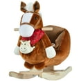 thumbnail image 1 of Qaba Kids Ride On Rocking Horse with Cradlesong Handle Grip Hand Puppet Traditional Toy Gift for Children 18-36 Months Rocking Toy for Toddler Brown, 1 of 10