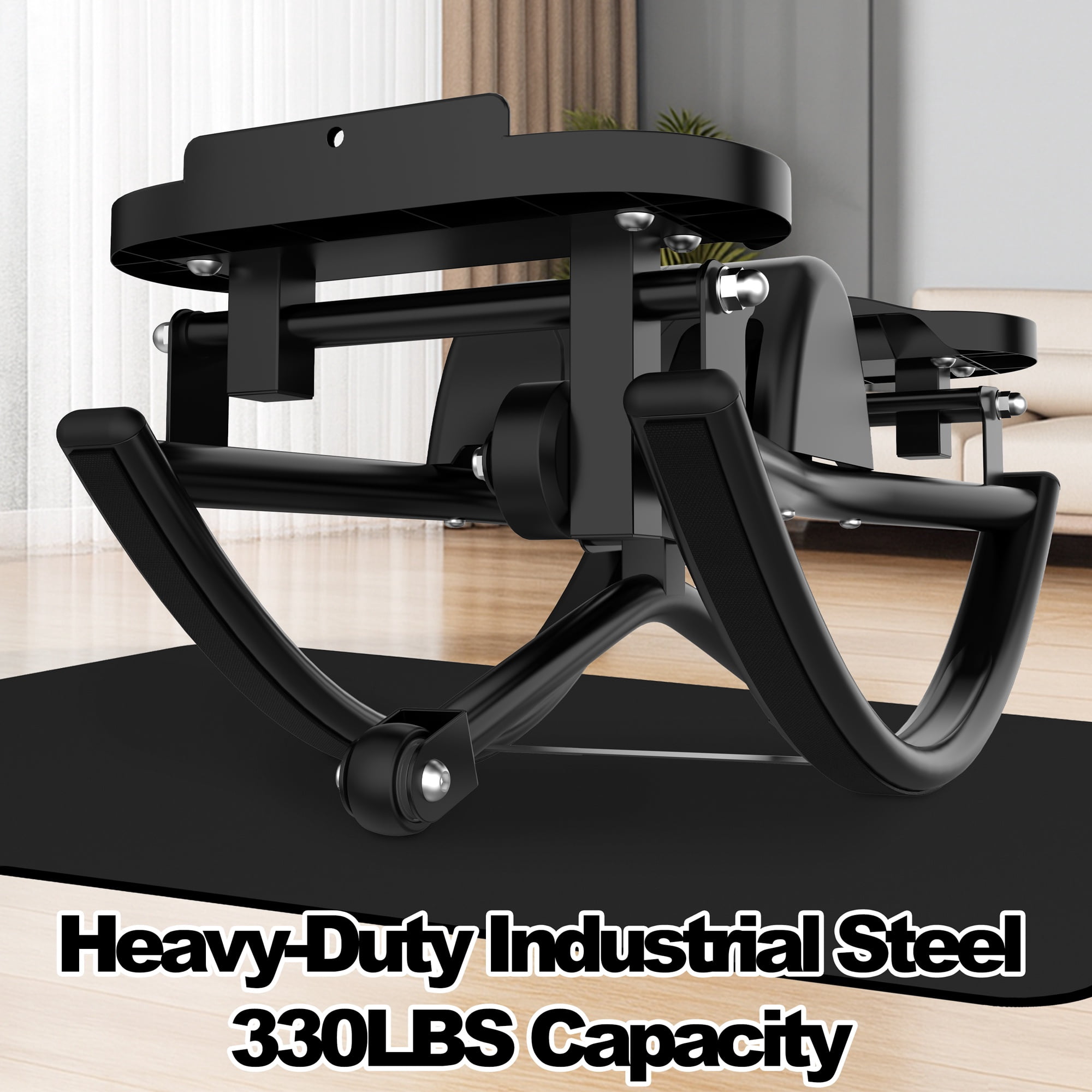 Kdymod Lateral Stepper for Exercise-Rocking Stepper Machine with Resistance Bands & Anti-Slip Mat and LCD Monitor, Professional Stair Stepper for Home Workout,Black