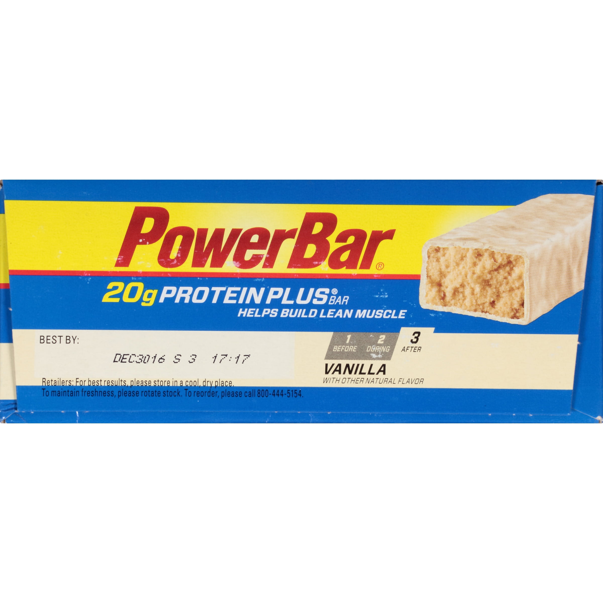 PowerBar Protein Plus Bar, Vanilla, 20g Protein, 15 Ct